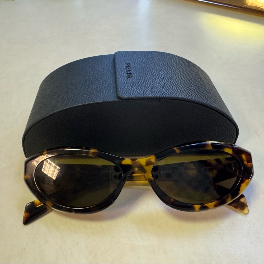 Prada Tortoise Shell Sunglasses with Black Case (2025)